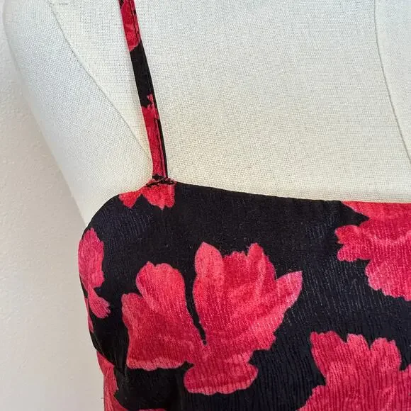 The East Order Black Floral Jacquard Mini Dress MEDIUM Slip Cocktail $169 Flaw - Picture 11 of 11